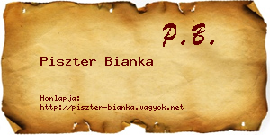 Piszter Bianka névjegykártya